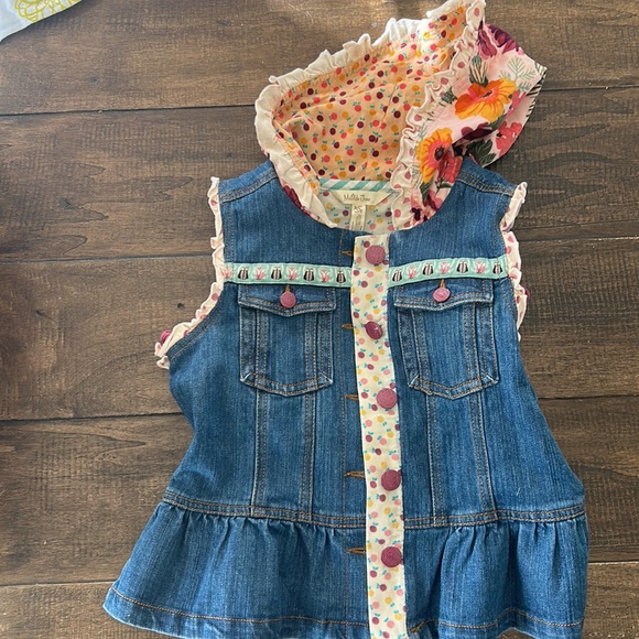 Matilda Jane Labyrinth Jean Jacket / Vest With Removable Sleeves, size 10 - Picture 3 of 7